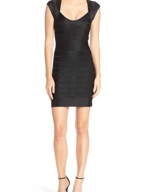 French Connection Miami Spotlight Cap Sleeve Bandage Bodycon Dress Size M Y2K